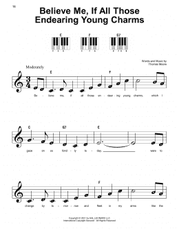 page one of Believe Me, If All Those Endearing Young Charms (Super Easy Piano)