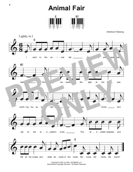 page one of Animal Fair (Super Easy Piano)