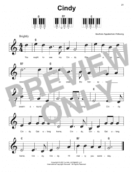 page one of Cindy (Super Easy Piano)