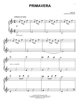 page one of Primavera (Easy Piano Solo)