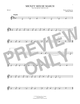 page one of Mickey Mouse March (from The Mickey Mouse Club) (Bells Solo)