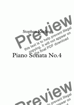 page one of PIANO SONATA No.4  
