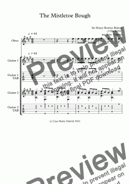 page one of The Mistletoe Bough - Easy Guitar Duet (with optional oboe or flute)
