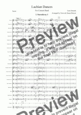 page one of Lachian Dances - Leos Janacek - Concert Band - Score