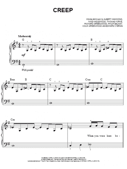 page one of Creep (Easy Piano)