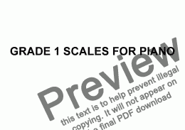 page one of Grade 1 Scales for Piano