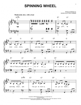 page one of Spinning Wheel (Easy Piano)