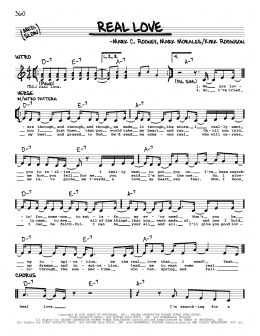 page one of Real Love (Real Book – Melody & Chords)