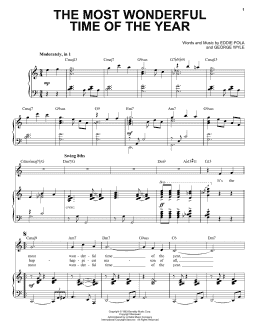 page one of The Most Wonderful Time Of The Year [Jazz Version] (arr. Brent Edstrom) (Piano & Vocal)