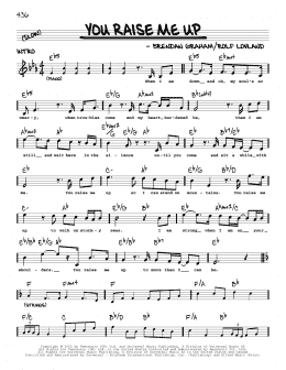 page one of You Raise Me Up (Real Book – Melody, Lyrics & Chords)