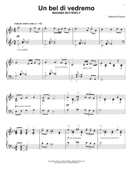 page one of Un Bel Di Vedremo (Easy Piano Solo)