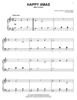 page one of Happy Xmas (War Is Over) (Easy Piano Solo)