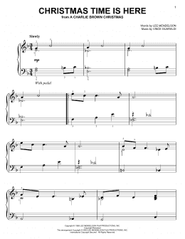 page one of Christmas Time Is Here (Easy Piano Solo)