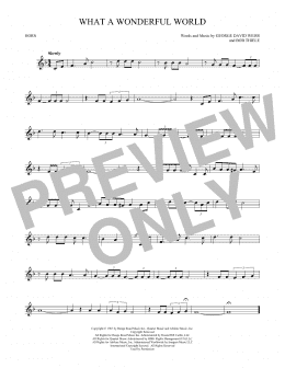 page one of What A Wonderful World (French Horn Solo)