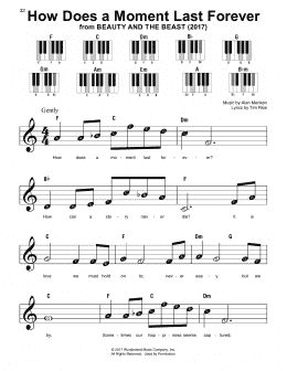 page one of How Does A Moment Last Forever (from Beauty and the Beast) (Super Easy Piano)