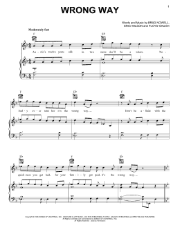 page one of Wrong Way (Piano, Vocal & Guitar Chords (Right-Hand Melody))