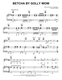 page one of Betcha By Golly Wow (Piano, Vocal & Guitar Chords (Right-Hand Melody))