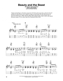 page one of Beauty And The Beast (Easy Ukulele Tab)