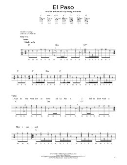 page one of El Paso (Banjo Tab)