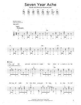 page one of Seven Year Ache (Banjo Tab)