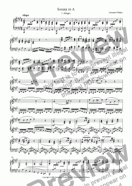 page one of Sonata in A major - I. Allegro