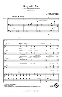 page one of Stay With Me (SATB Choir)