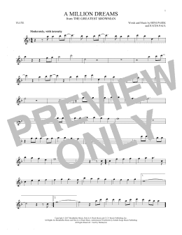 page one of A Million Dreams (from The Greatest Showman) (Flute Solo)