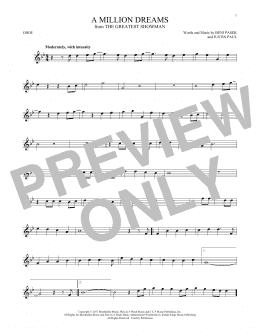 page one of A Million Dreams (from The Greatest Showman) (Oboe Solo)