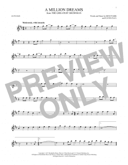 page one of A Million Dreams (from The Greatest Showman) (Alto Sax Solo)