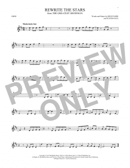 page one of Rewrite The Stars (from The Greatest Showman) (Oboe Solo)