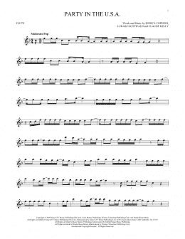 page one of Party In The U.S.A. (Flute Solo)