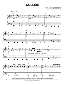 page one of Collide (Easy Piano)
