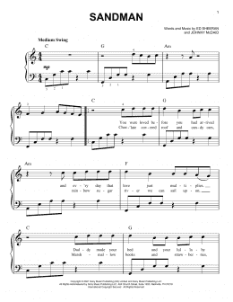 page one of Sandman (Easy Piano)