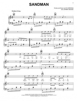 page one of Sandman (Piano, Vocal & Guitar Chords (Right-Hand Melody))