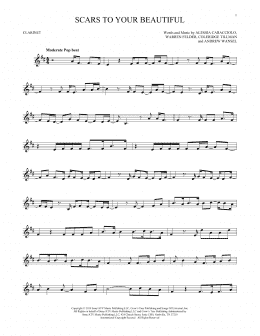 page one of Scars To Your Beautiful (Clarinet Solo)