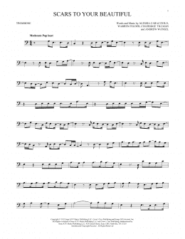 page one of Scars To Your Beautiful (Trombone Solo)