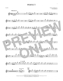 page one of Perfect (Flute Solo)
