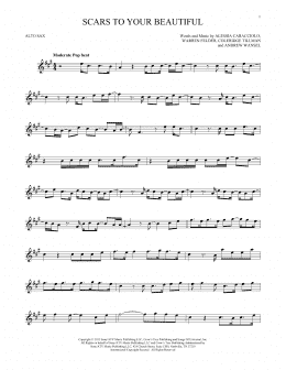 page one of Scars To Your Beautiful (Alto Sax Solo)