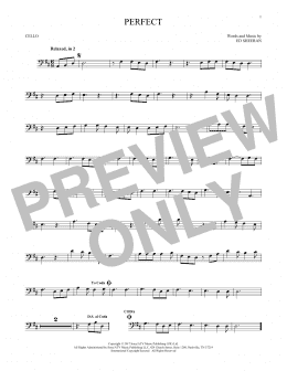 page one of Perfect (Cello Solo)