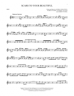 page one of Scars To Your Beautiful (Oboe Solo)