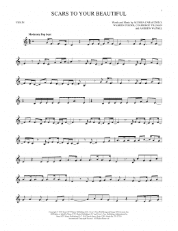 page one of Scars To Your Beautiful (Violin Solo)