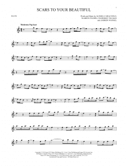page one of Scars To Your Beautiful (Flute Solo)