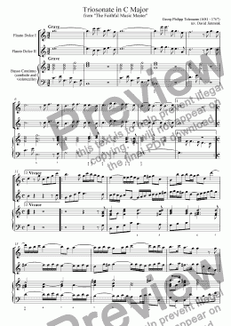 page one of Triosonata in C Major