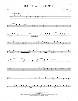 page one of Don't Fear The Reaper (Cello Solo)