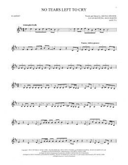 page one of No Tears Left To Cry (Clarinet Solo)