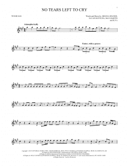 page one of No Tears Left To Cry (Tenor Sax Solo)