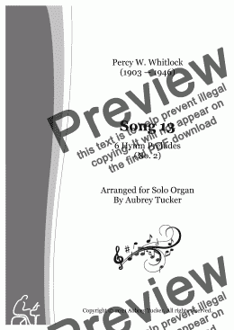 page one of Organ: Song 13 from Six Hymn Preludes (No. 2) - Percy W. Whitlock / Orlando Gibbons