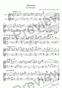page one of PASTORELA pro dvě kytary - for two guitars