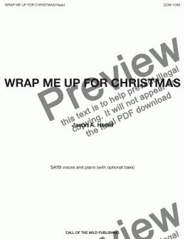 page one of "Wrap Me Up for Christmas" for SATB voices and piano