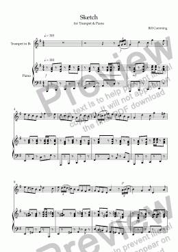 page one of "Sketch forTrumpet & Piano"